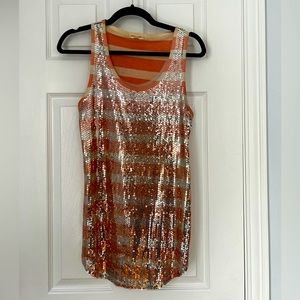 Urban outfitters long glitter tank